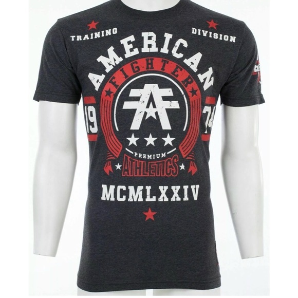 AMERICAN FIGHTER Dalton Black Red Athletic Fit Mens Crewneck T-shirt S-3XL NWT - Picture 4 of 9